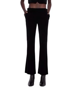 The Kooples Black Straight-Leg Velvet Pants NEW! Size Small/28